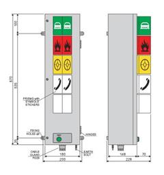 Light Column type ITS-05-ER-230-A w/ 5 symbols + lamp test iat. I-11552-r2